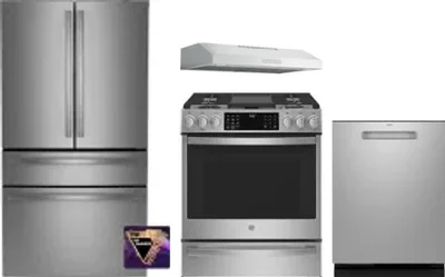 4 Piece Package Includes Refrigerator, Range, Hood And Dishwasher